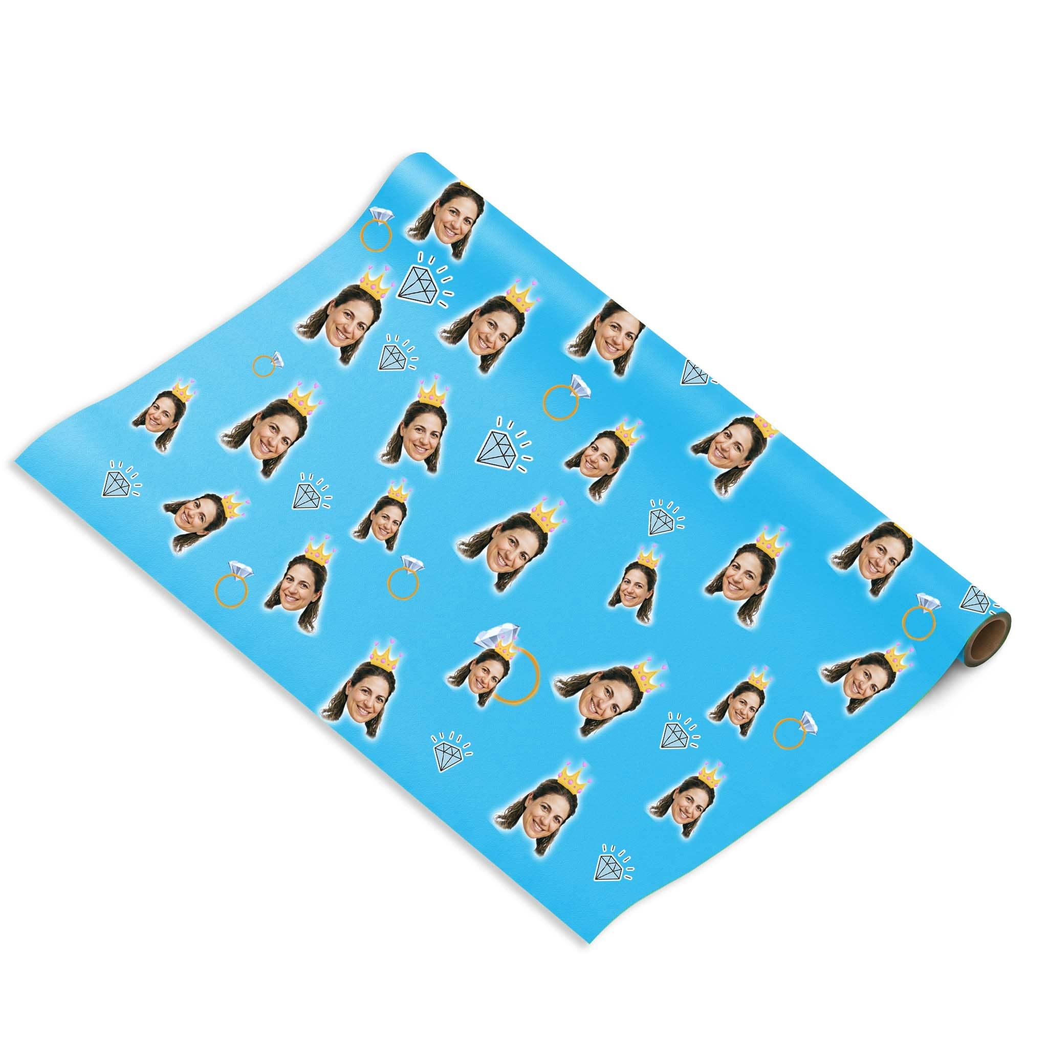 נייר עטיפה נסיכה עם פרצוף וכתר