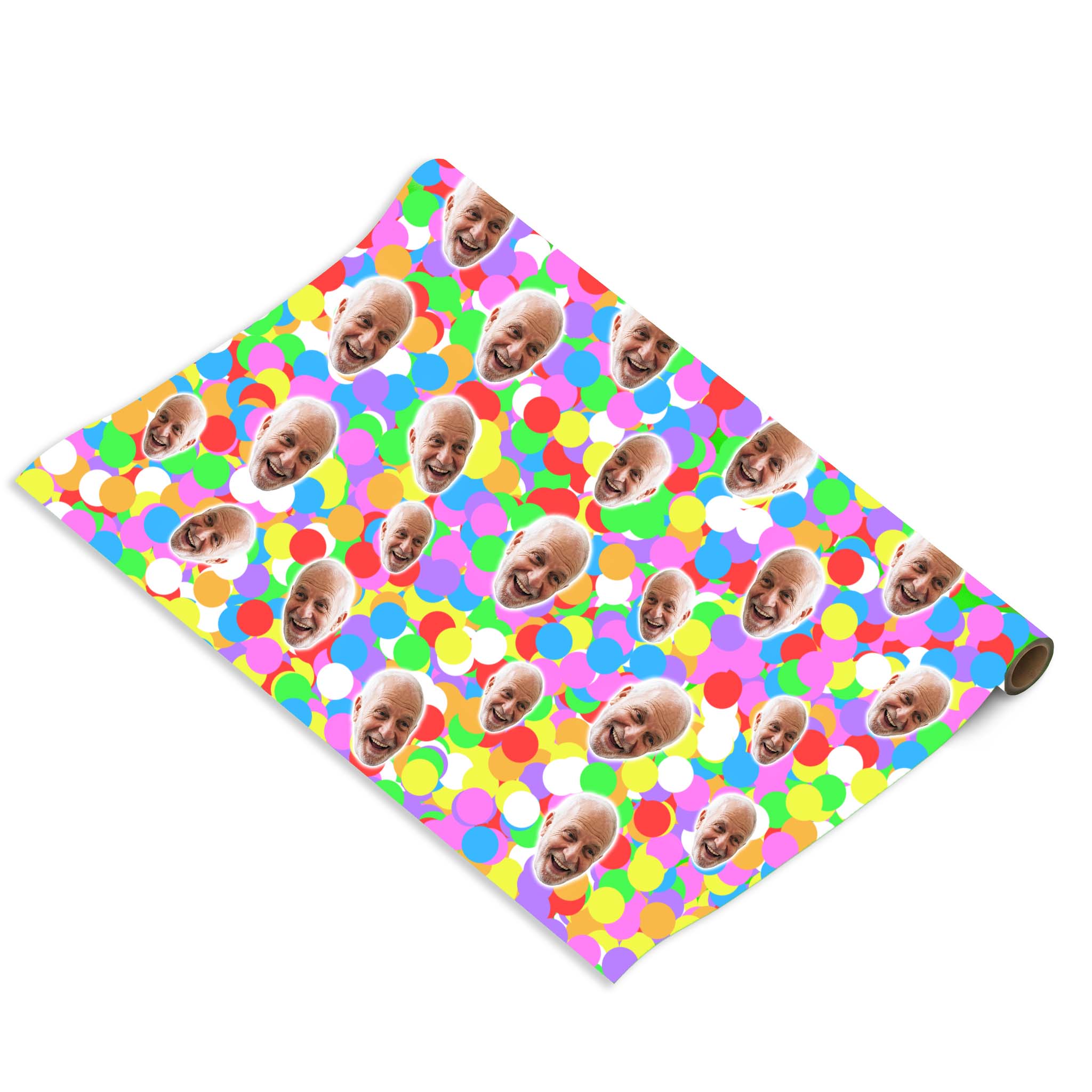 נייר עטיפה נקודות צבעוניות עם פרצוף