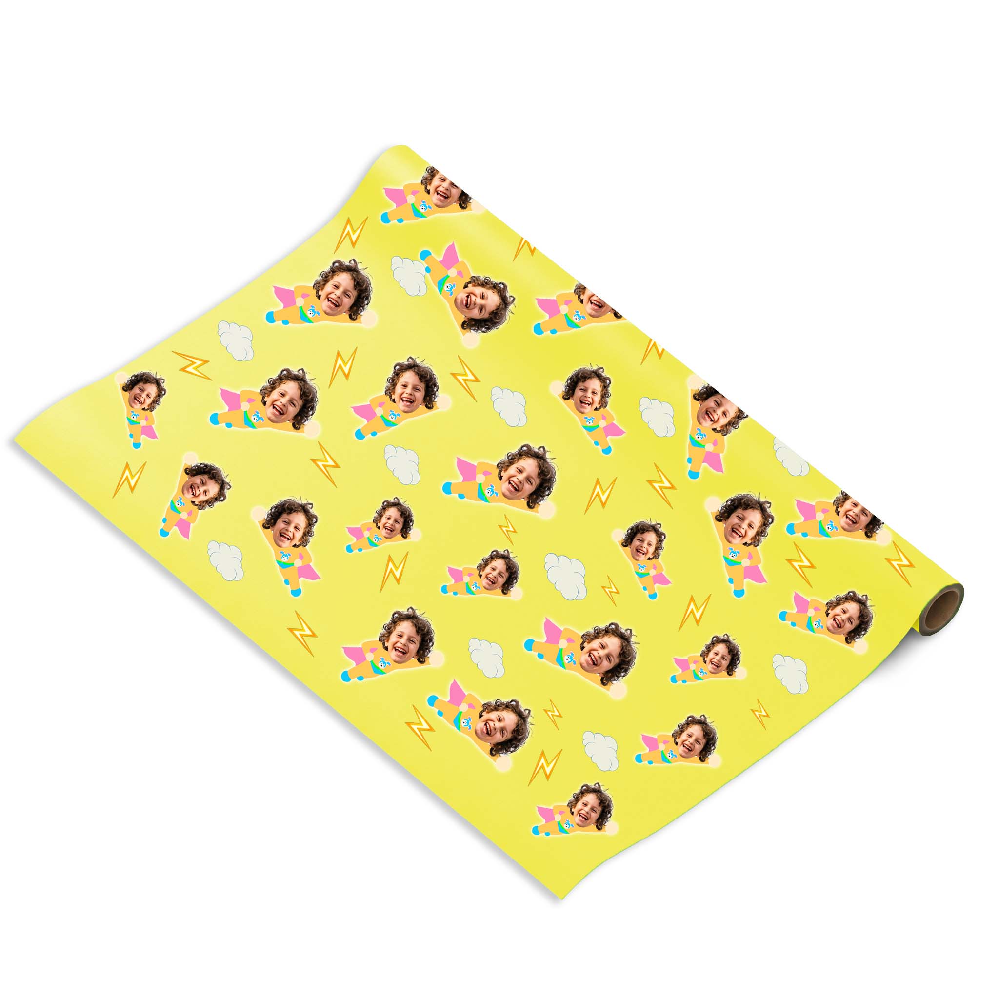 נייר עטיפה גיבורי על עם פרצוף