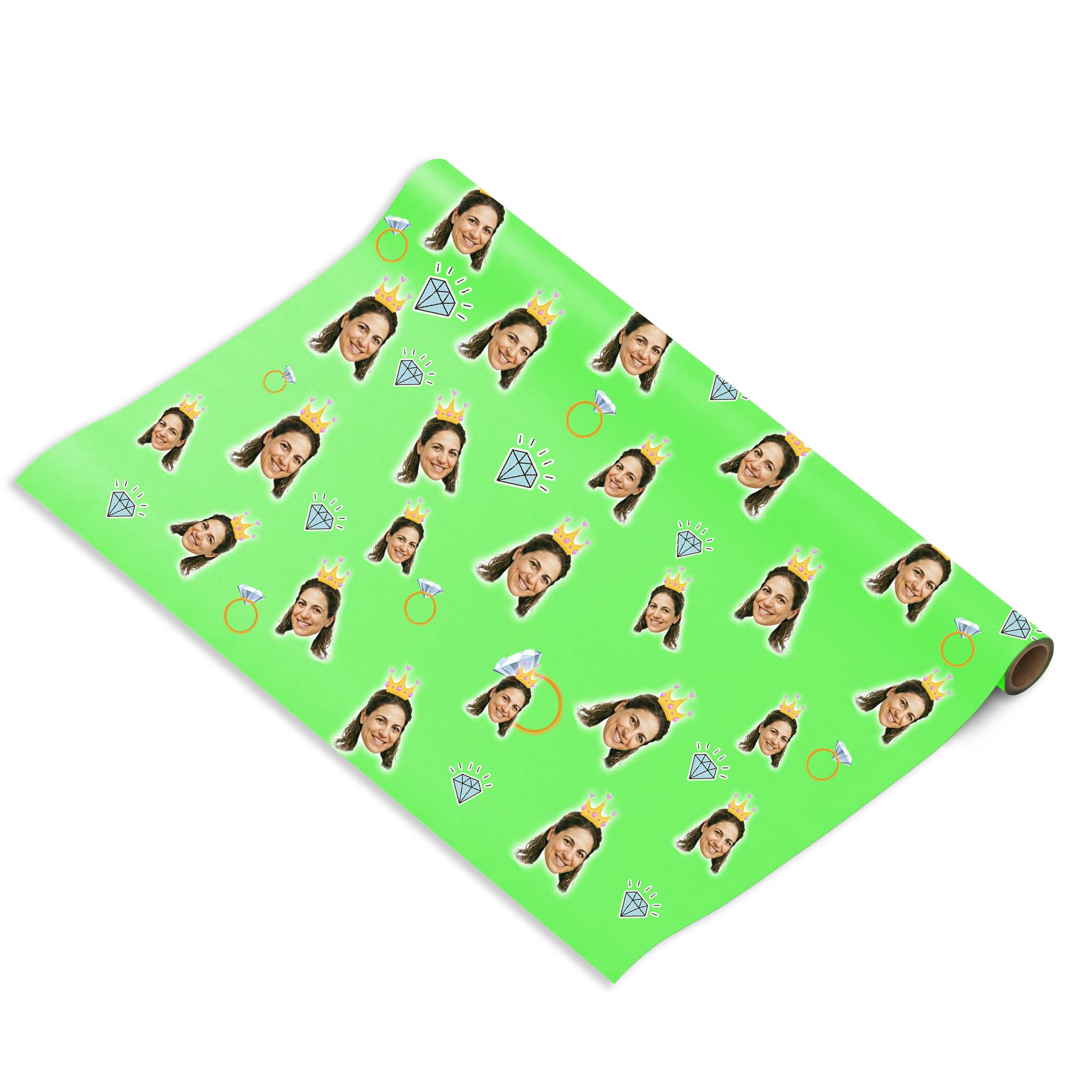 נייר עטיפה נסיכה עם פרצוף וכתר