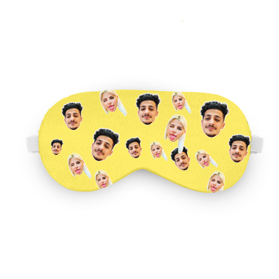 כיסוי עיניים עם תמונה אישית ופרצוף בעיצוב אישי - מתנה מצחיקה לשינה שוגיס