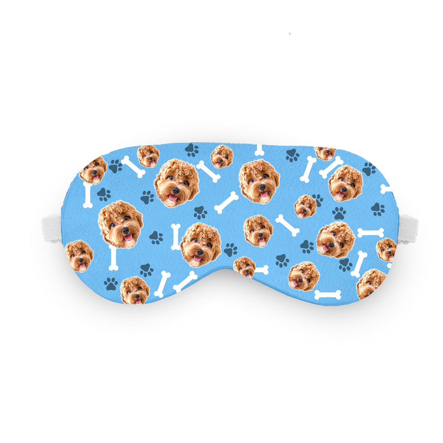 כיסוי עיניים עם תמונה של כלב בעיצוב אישי - מתנה לאוהבי חיות שוגיס