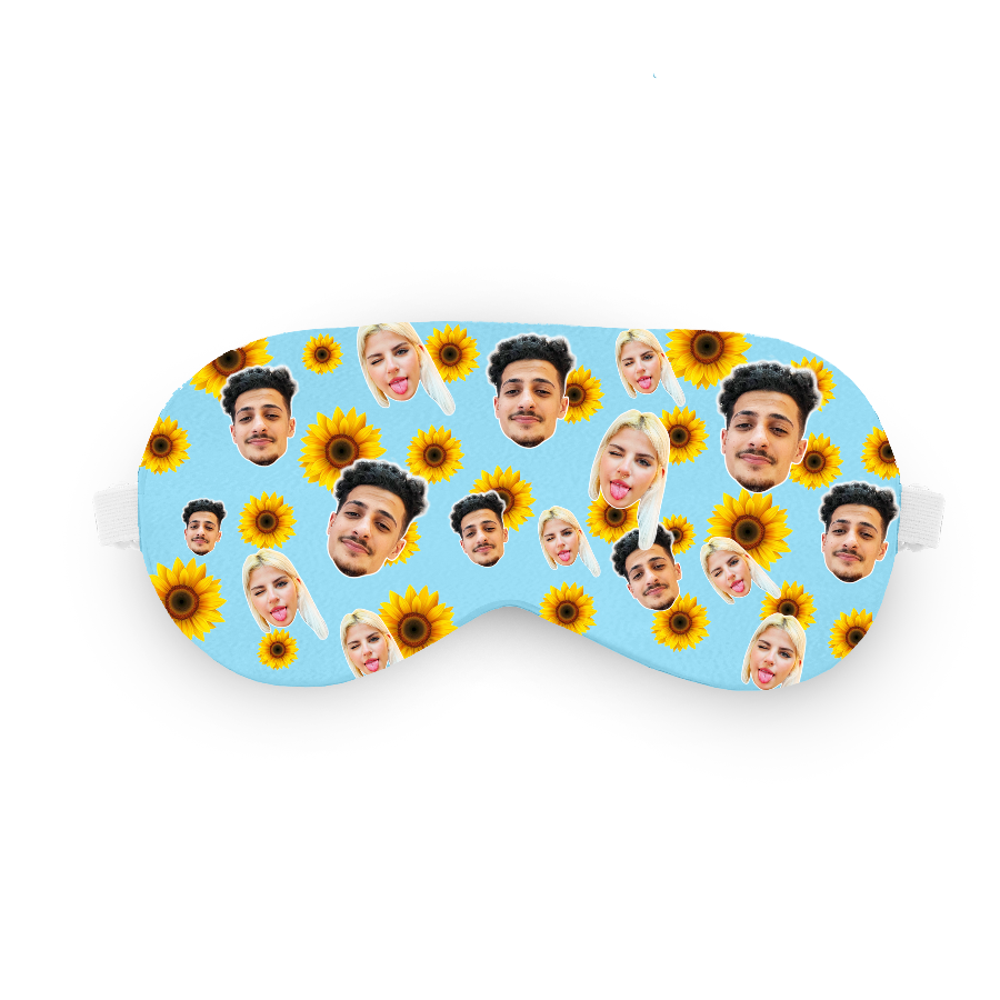 כיסוי עיניים סאנשיין עם פרצוף בעיצוב אישי - מתנה מצחיקה ומרעננת שוגיס