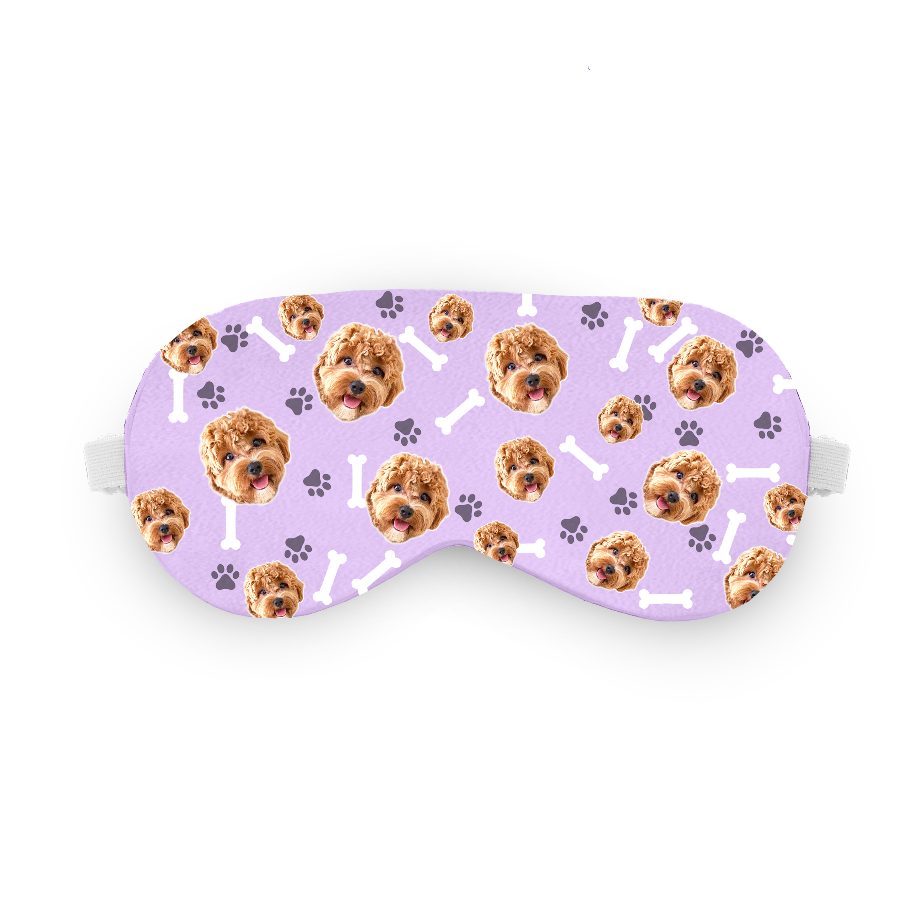 כיסוי עיניים עם תמונה של כלב בעיצוב אישי - מתנה לאוהבי חיות שוגיס