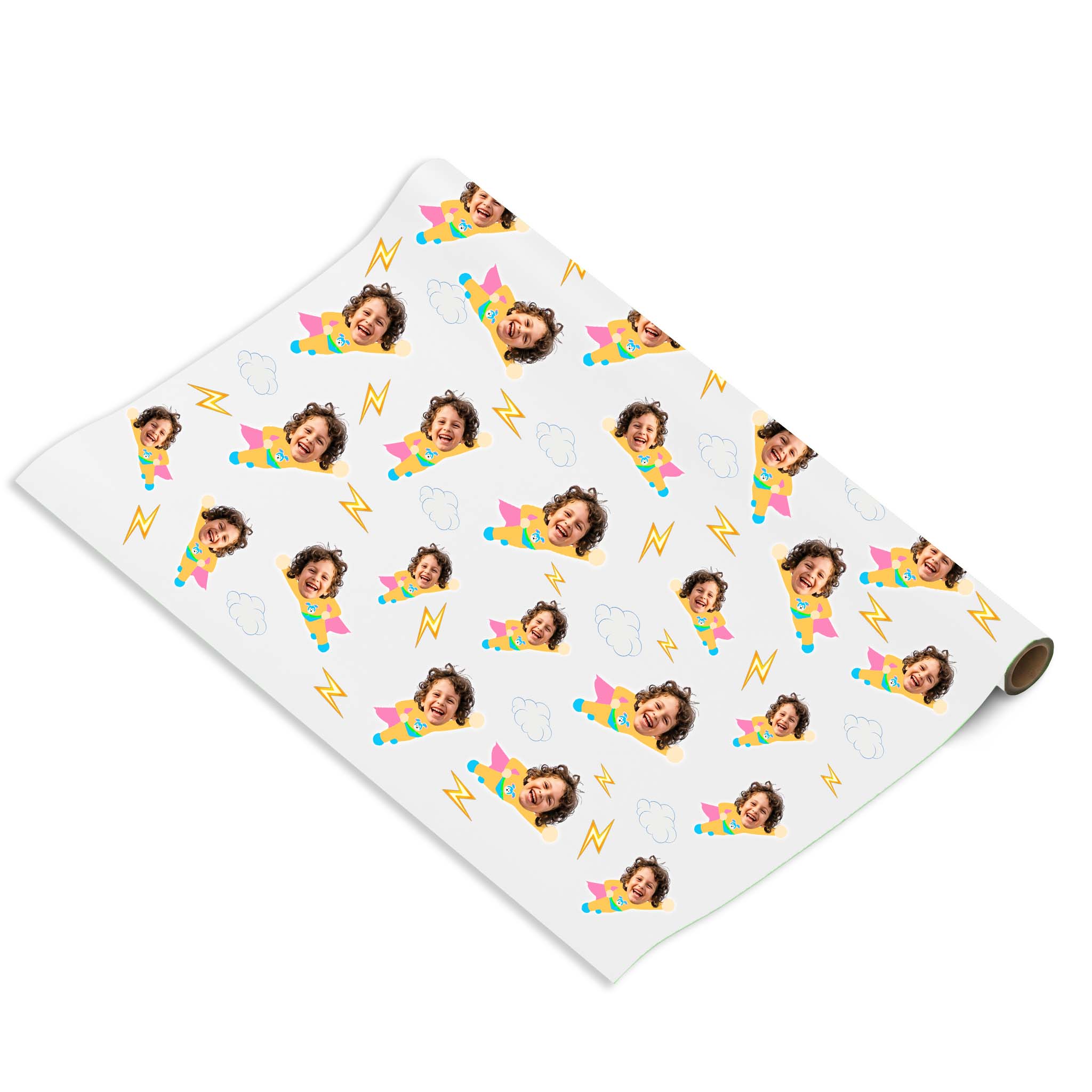 נייר עטיפה גיבורי על עם פרצוף