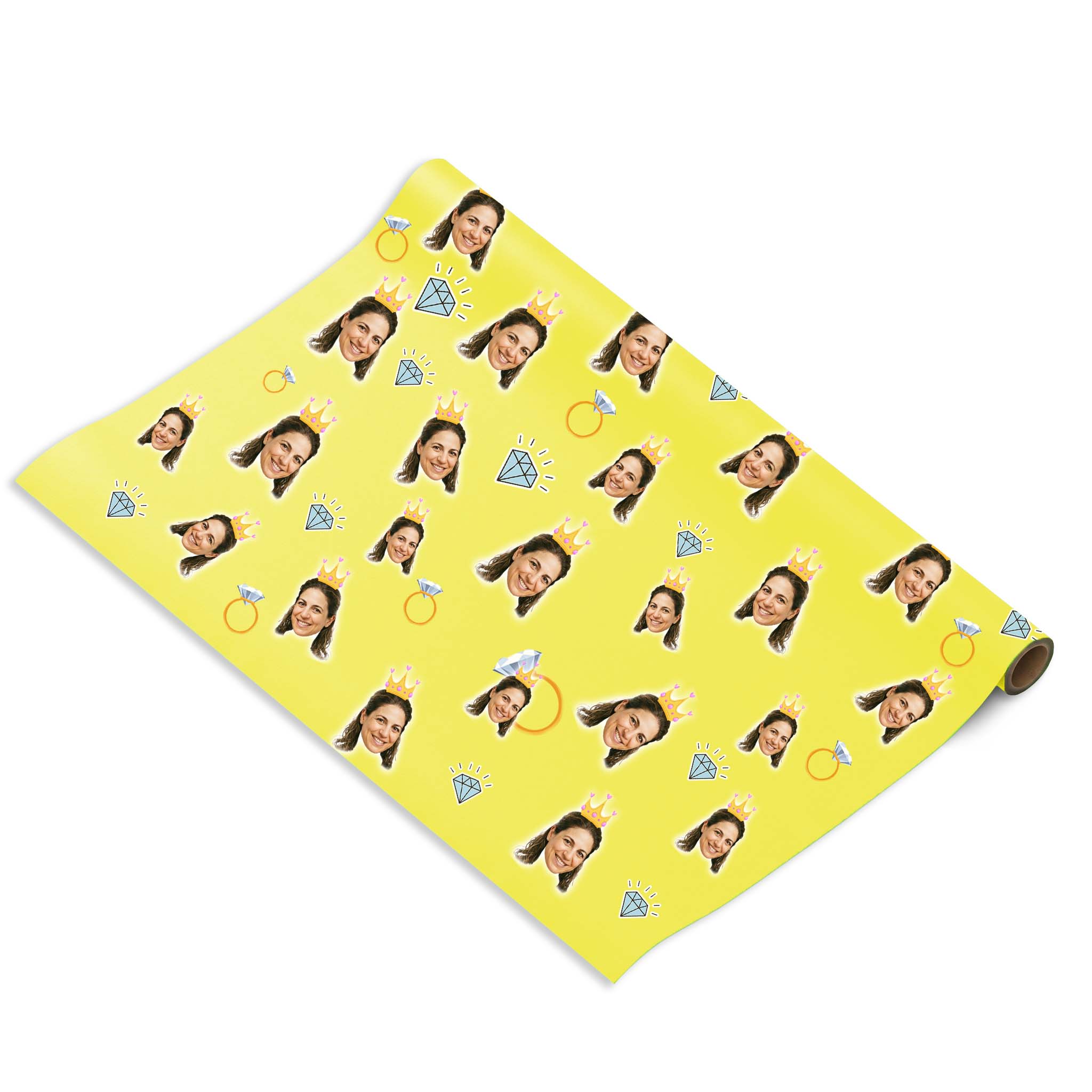 נייר עטיפה נסיכה עם פרצוף וכתר