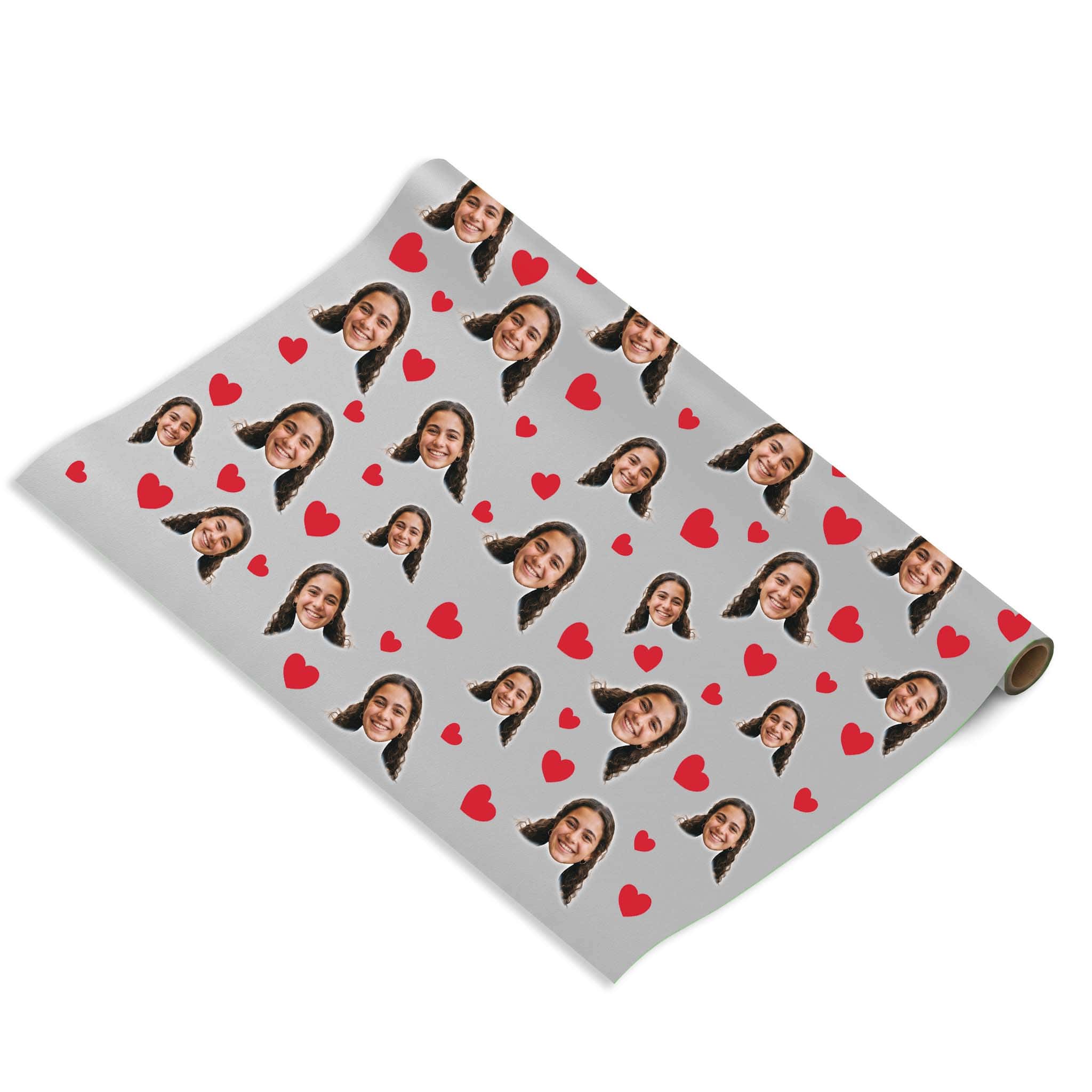 נייר עטיפה לבבות עם פרצוף בעיצוב אישי - תמונת המוצר
