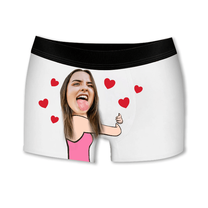 בוקסר שוגיס גירלפרינד – עם תמונה בעיצוב אישי - בוקסר עם הדפסה אישית