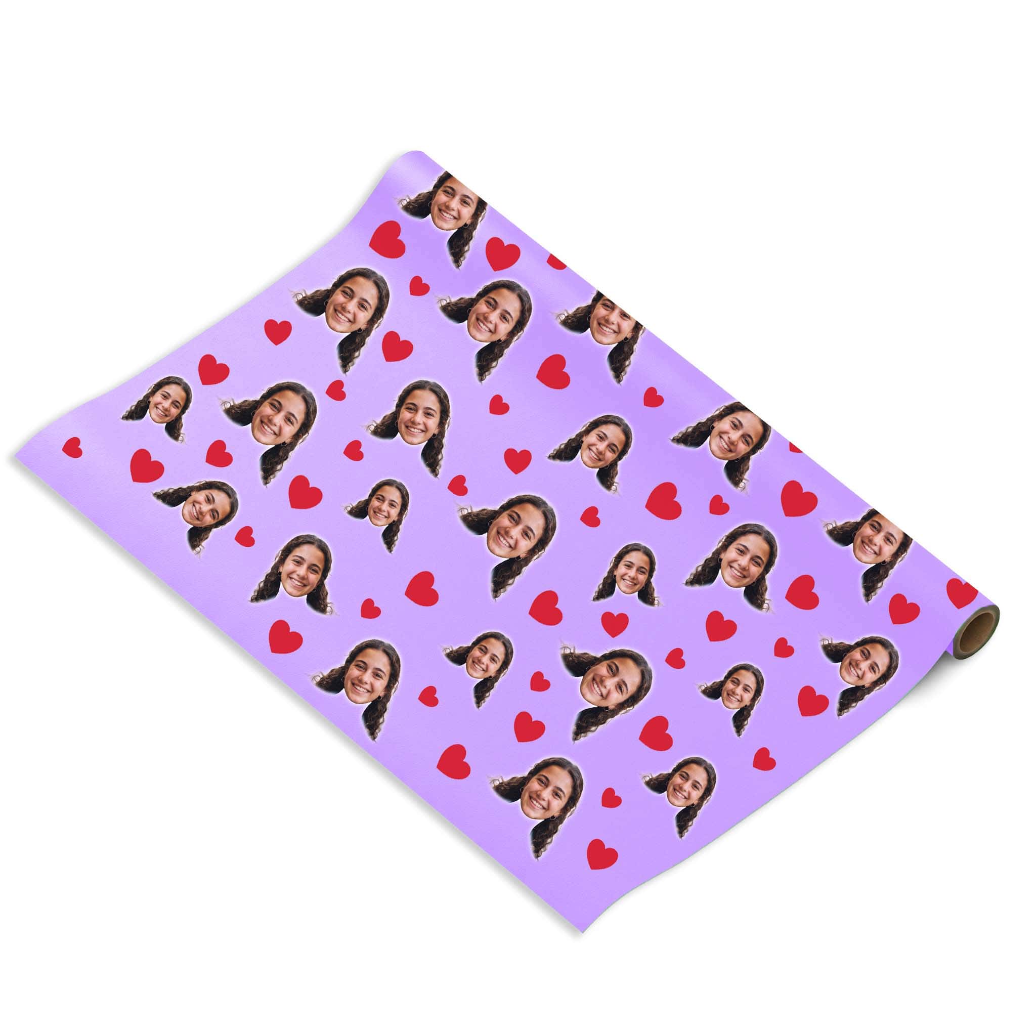 נייר עטיפה לבבות עם פרצוף בעיצוב אישי - נייר עטיפה בעיצוב אישי