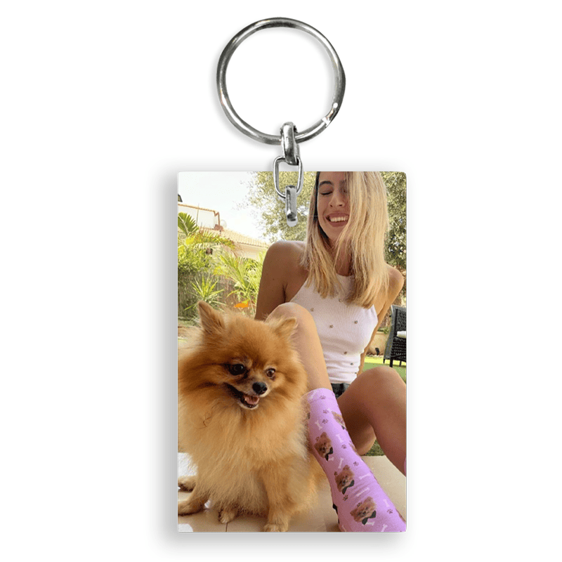 מחזיק מפתחות עם תמונה בצורת מלבן - מחזיק מפתחות בעיצוב אישי