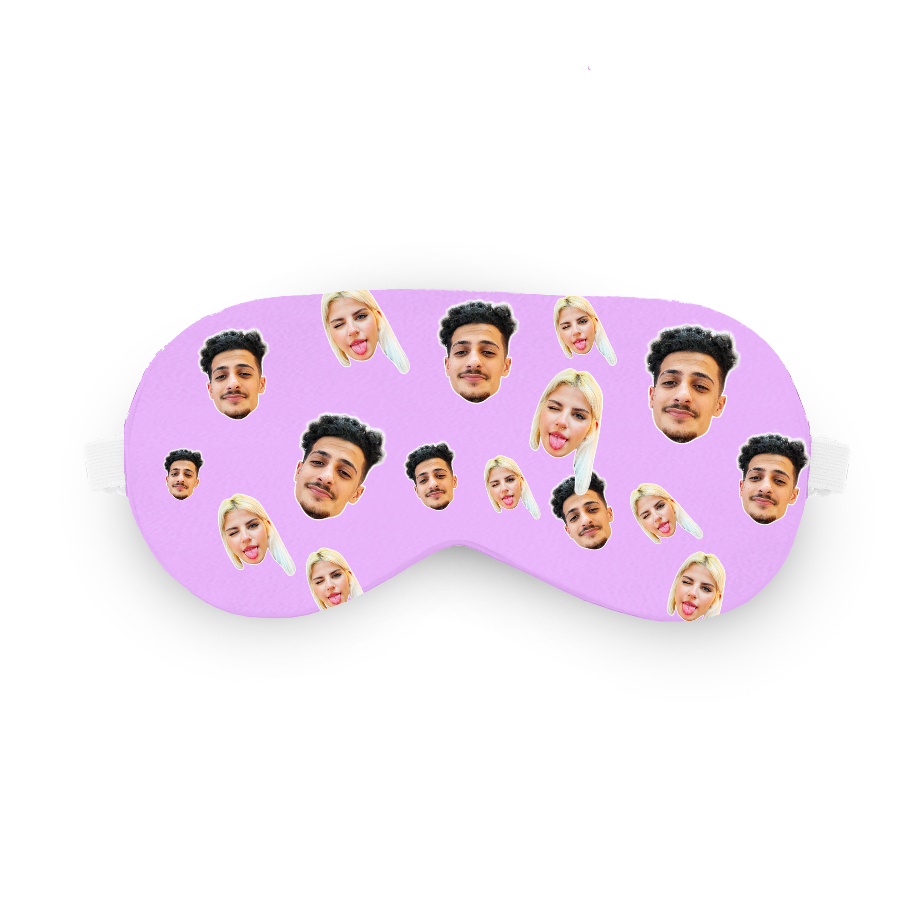 כיסוי עיניים עם תמונה אישית ופרצוף בעיצוב אישי - מתנה מצחיקה לשינה שוגיס