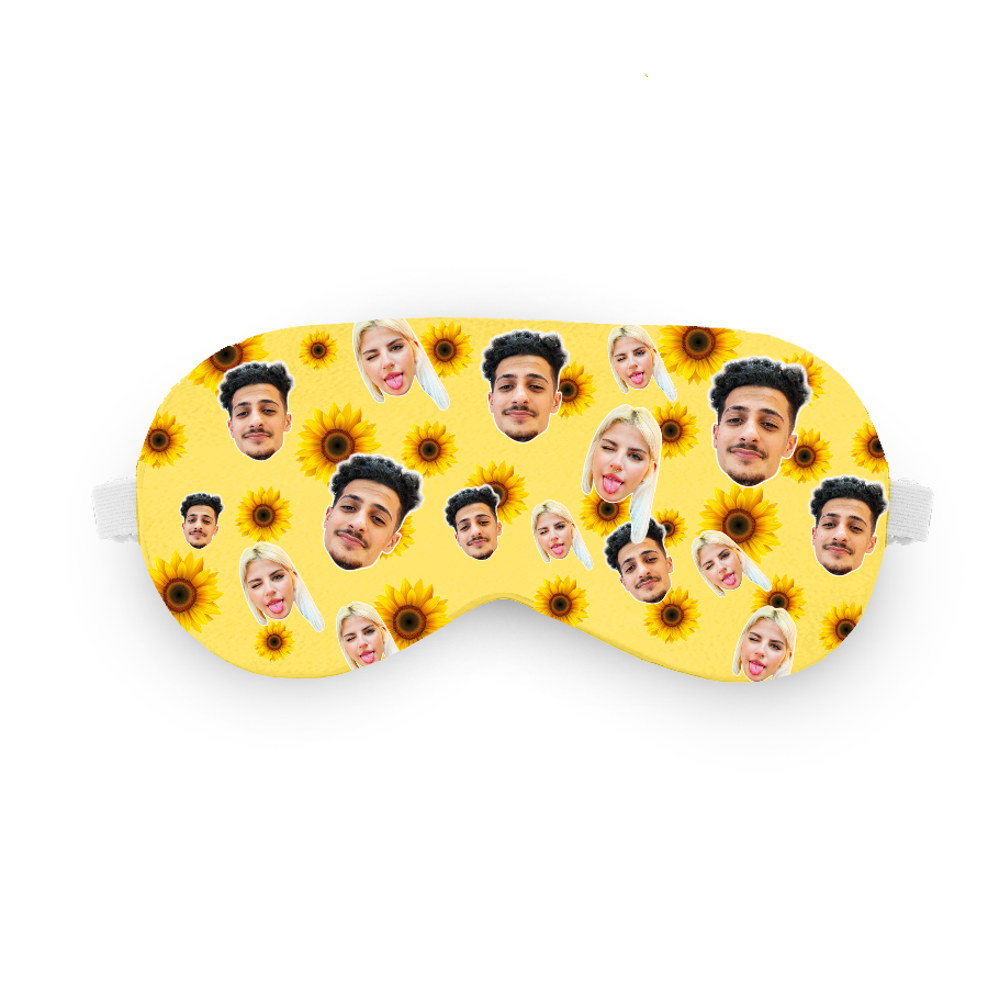כיסוי עיניים סאנשיין עם פרצוף בעיצוב אישי - מתנה מצחיקה ומרעננת שוגיס