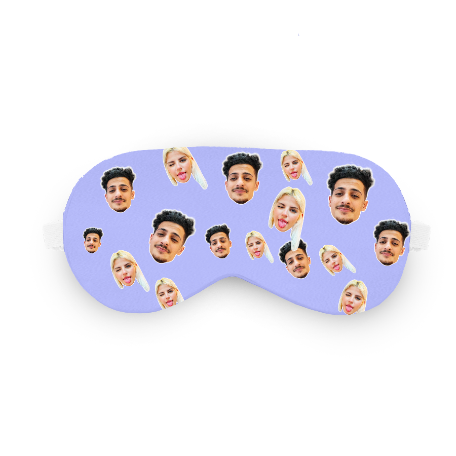 כיסוי עיניים עם תמונה אישית ופרצוף בעיצוב אישי - מתנה מצחיקה לשינה שוגיס