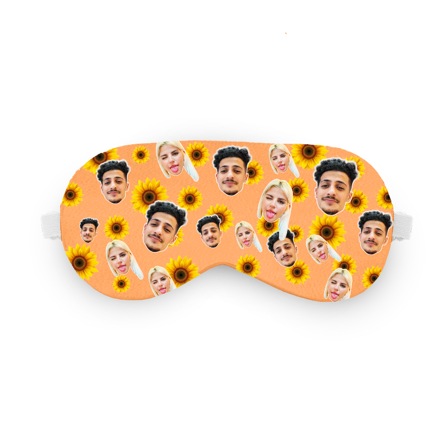 כיסוי עיניים סאנשיין עם פרצוף בעיצוב אישי - מתנה מצחיקה ומרעננת שוגיס