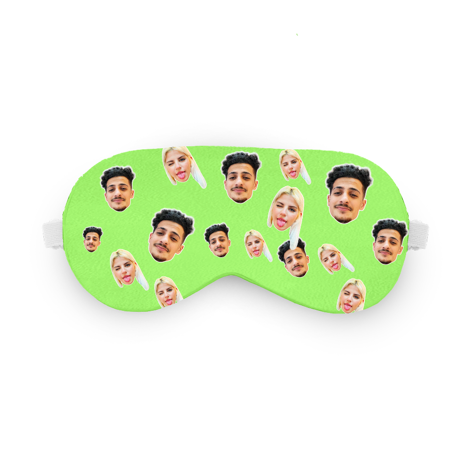 כיסוי עיניים עם תמונה אישית ופרצוף בעיצוב אישי - מתנה מצחיקה לשינה שוגיס