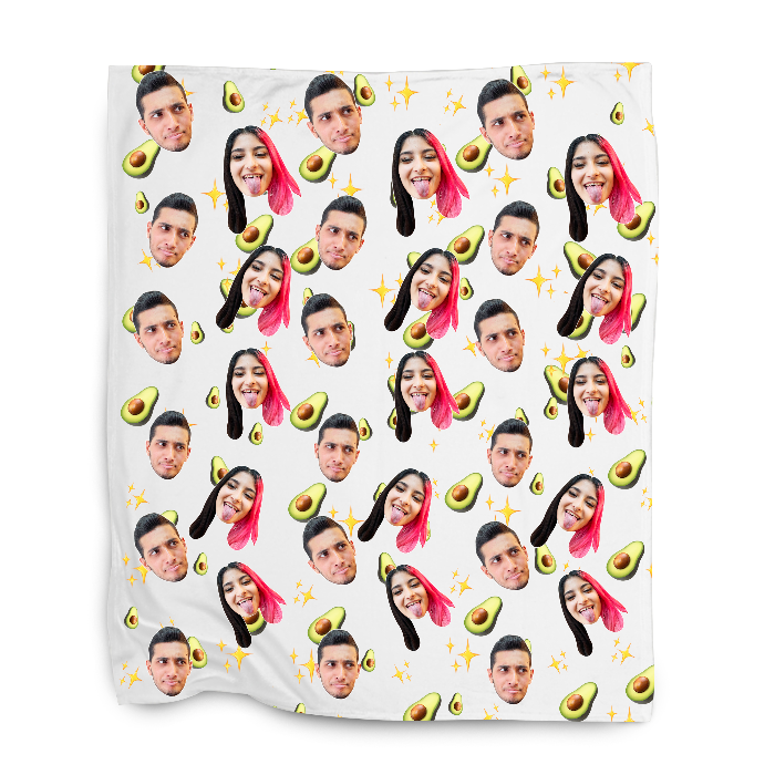 שמיכה עם פרצופים בעיצוב אישי - אבוקדו