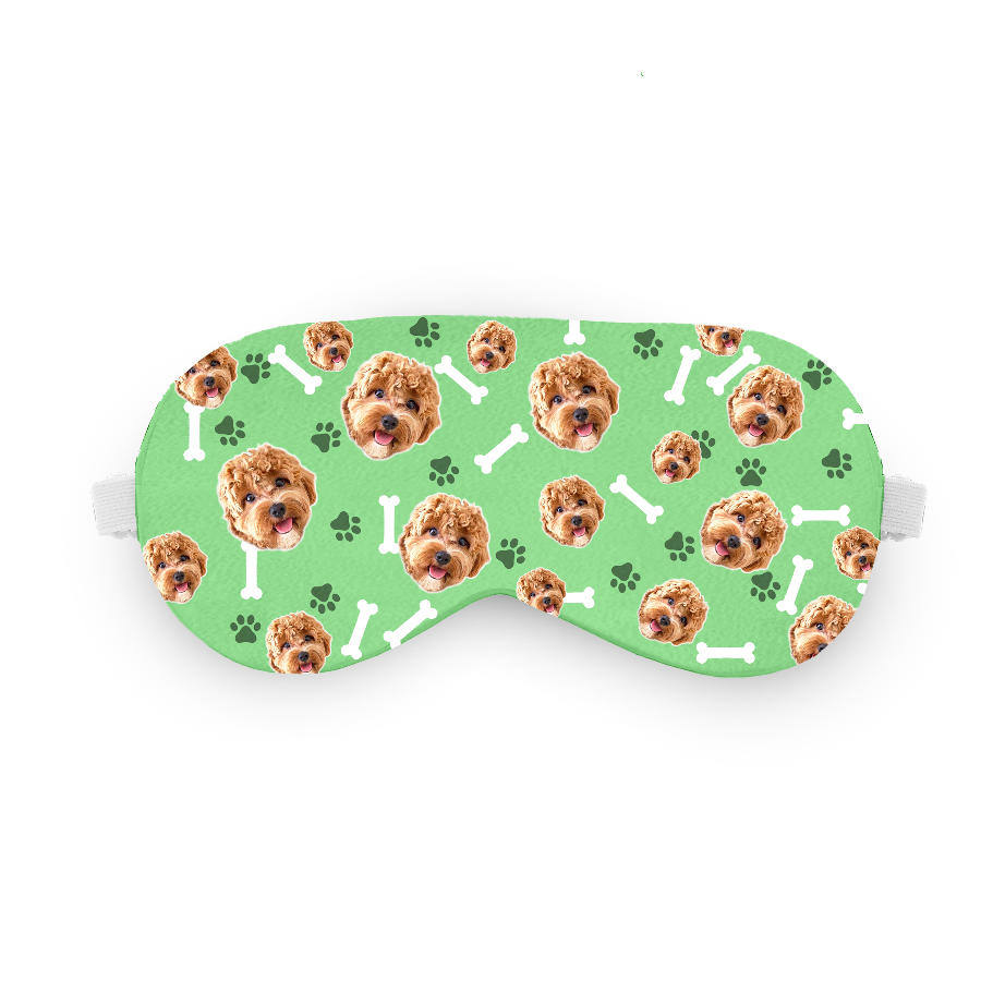 כיסוי עיניים עם תמונה של כלב בעיצוב אישי - מתנה לאוהבי חיות שוגיס