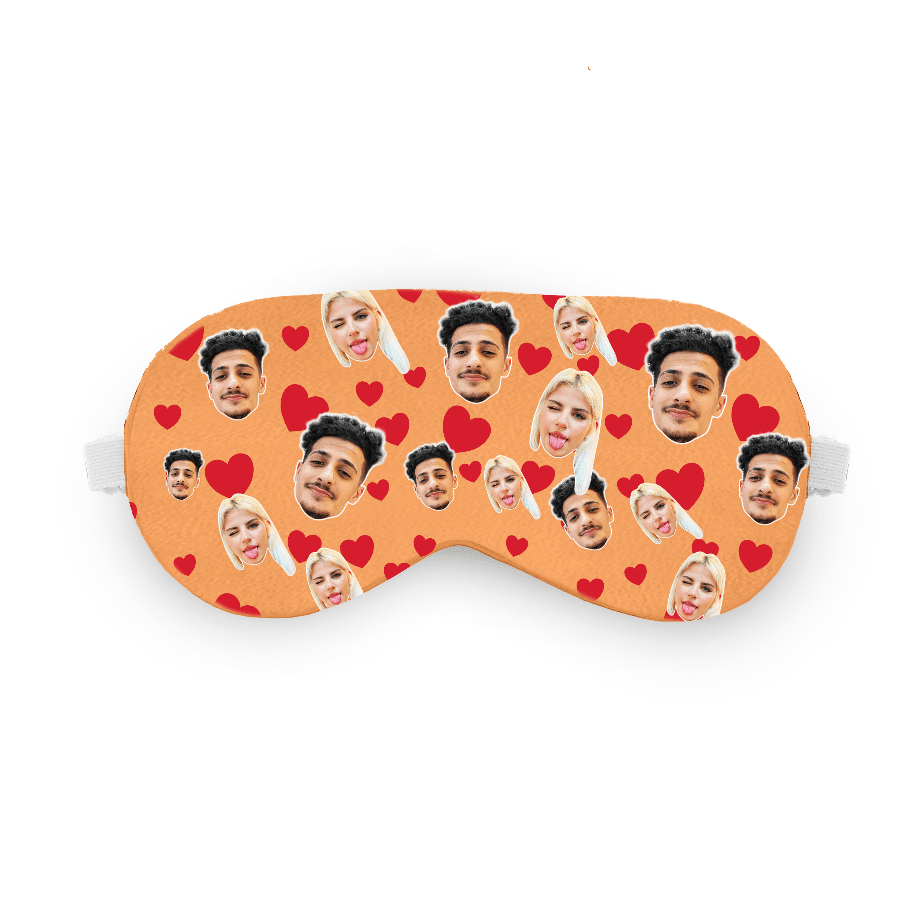 כיסוי עיניים עם לבבות - כיסוי עיניים נעים לטיסות