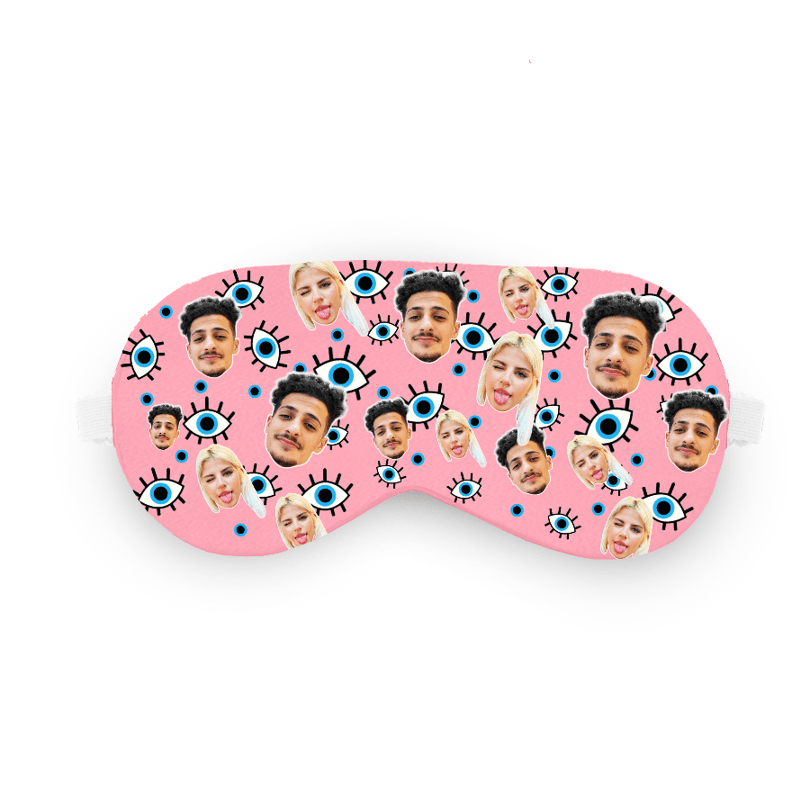 כיסוי עיניים טפו טפו טפו – כיסוי עיניים עם תמונה ופרצוף בעיצוב אישי - תמונה אמיתית של המוצר