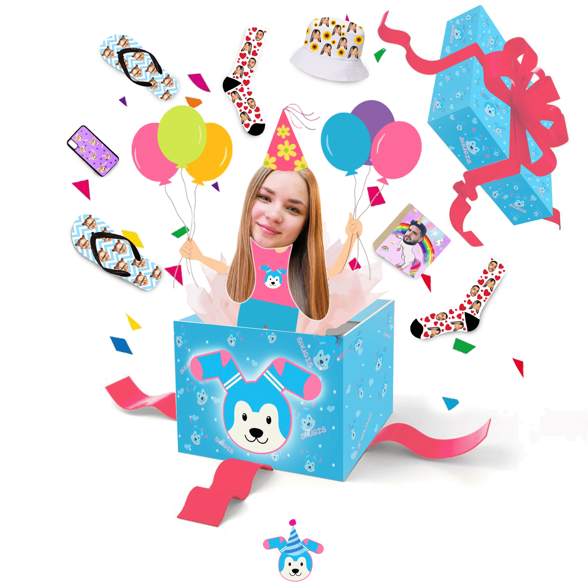 מתנה ליום הולדת - מארז בינוני - מארז מתנה ממותג שוגיס