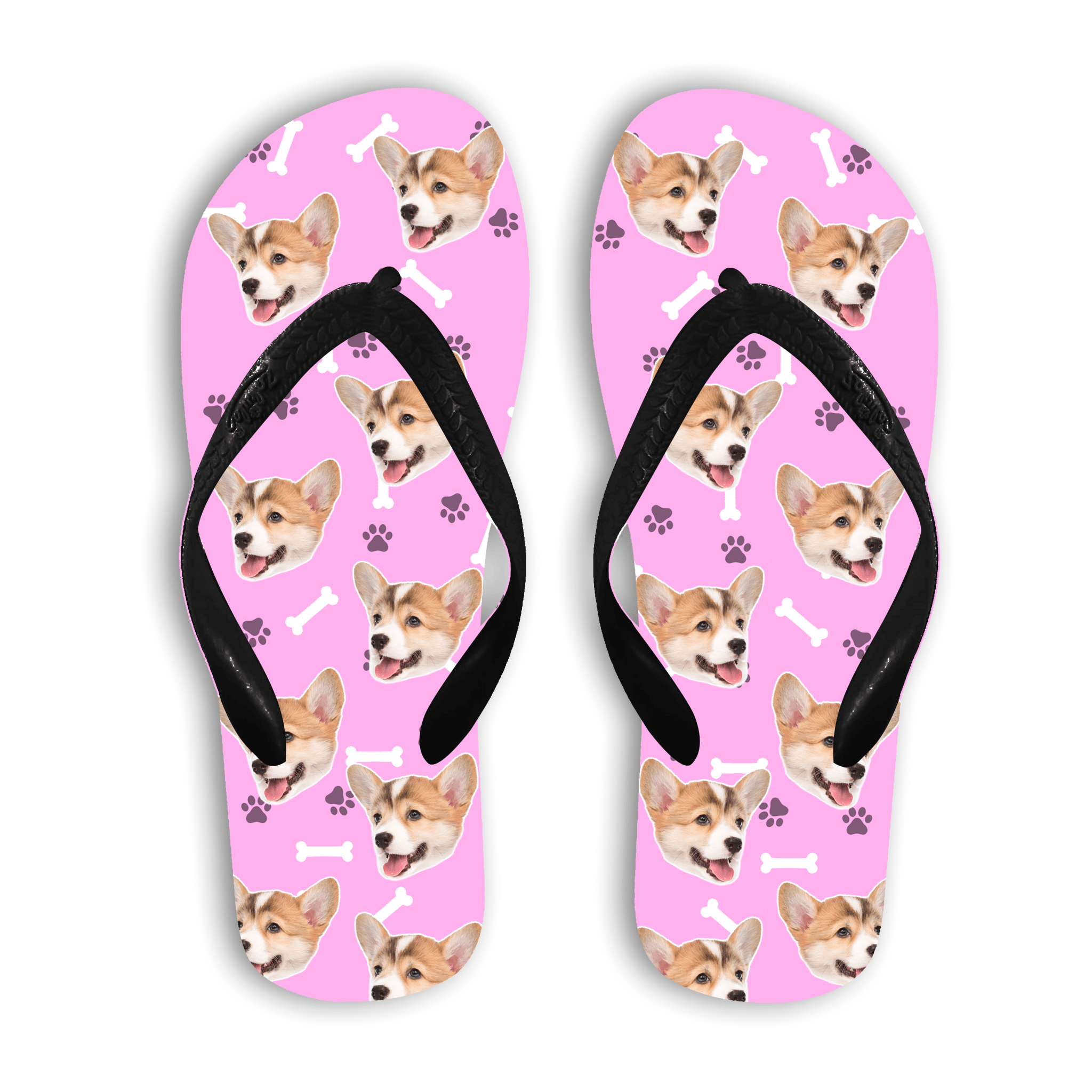 הכלב שלי על כפכפים - הדפסה איכותית על הכפכפים