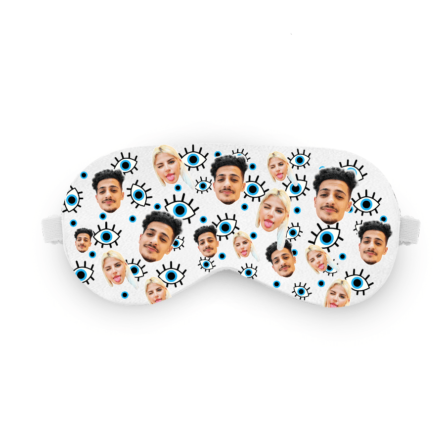 כיסוי עיניים טפו טפו טפו – כיסוי עיניים עם תמונה ופרצוף בעיצוב אישי - הדפסה איכותית על מסכת שינה