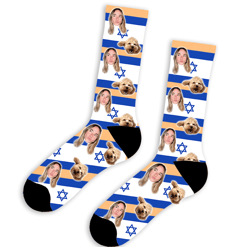 גרביים עם פרצוף - שוגיס פטריוט - גרביים מודפסות בעיצוב אישי