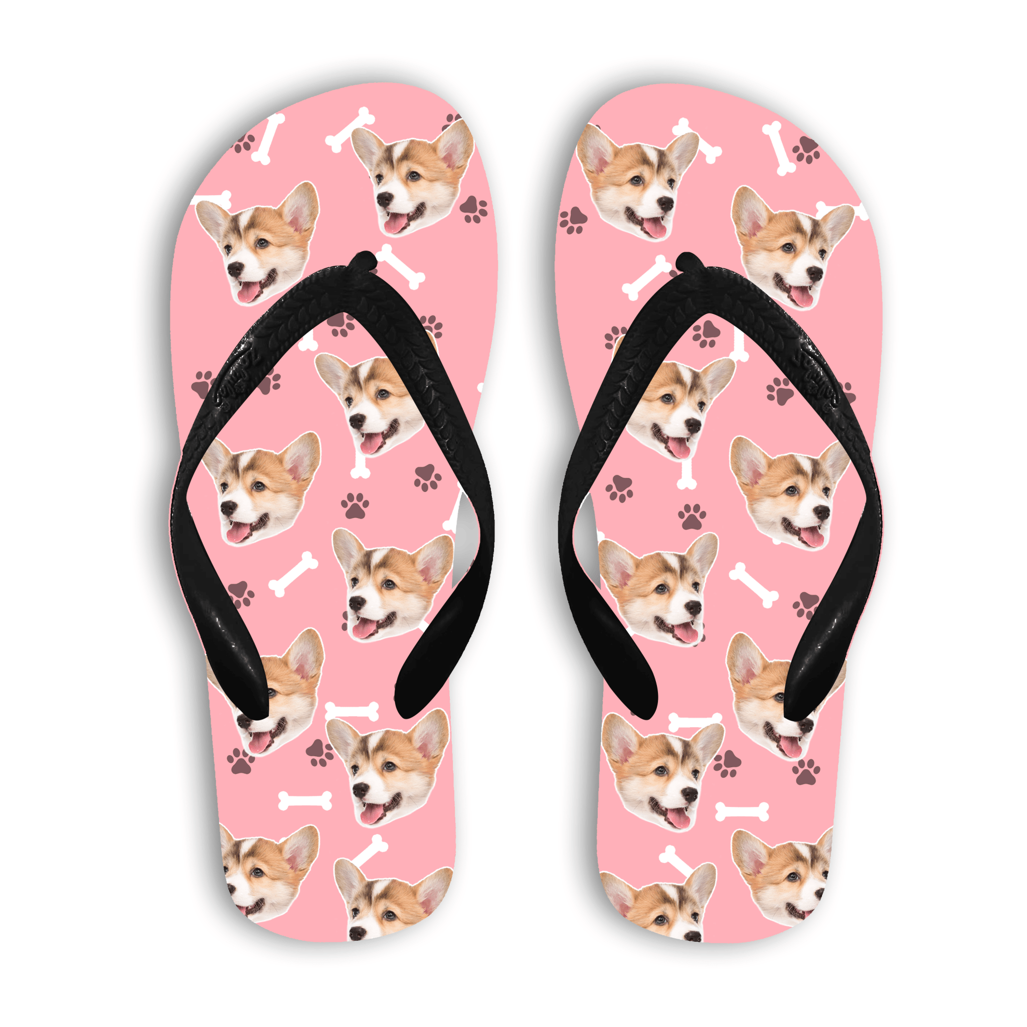 הכלב שלי על כפכפים - הדפסה איכותית על הכפכפים